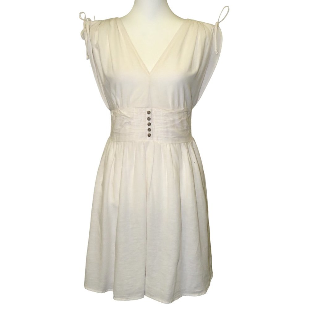 American Eagle Ivory Cotton/Linen Blend Dress Size M